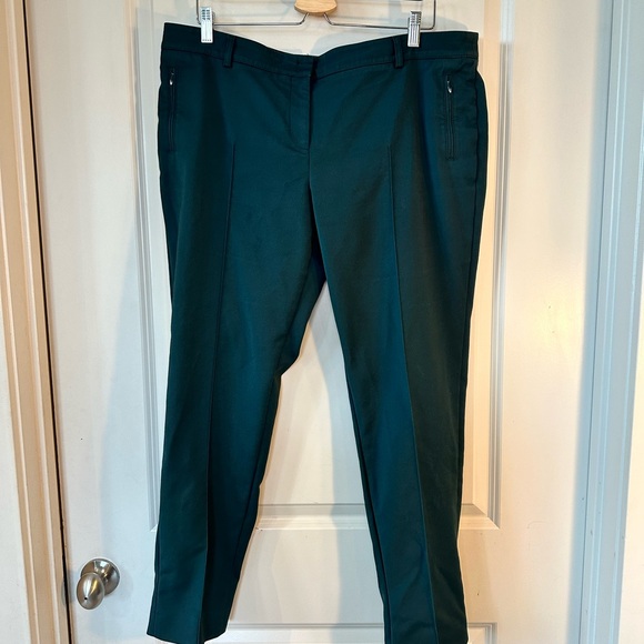 Akris Punto Teal Melissa Slim Fit Straight Leg Cigarette Pants, size 16 - Picture 7 of 9